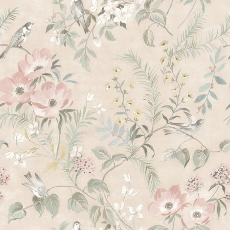 MANHATTAN COMFORT Glasgow Frederique Blush Bloom 33 ft L X 205 in W Wallpaper BR4072-70003